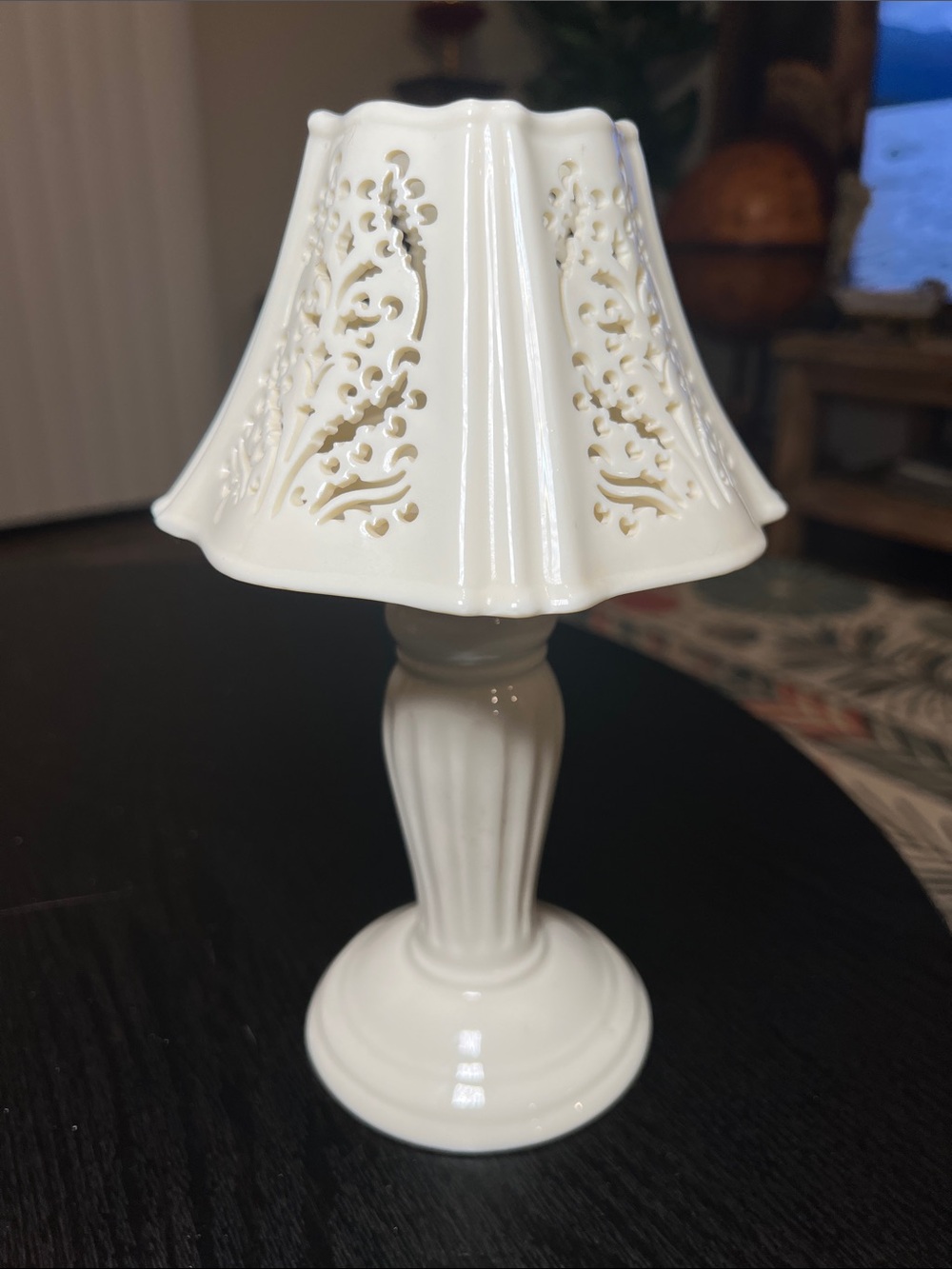 Yankee Candle Ivory Cream Ceramic Cutout Candle Holder Fairy Lamp - Picture 2 of 13